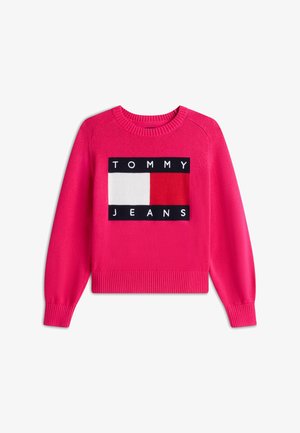 Tommy Jeans, TJW FLAG SWEATER EXT - Trui - bright cerise pink