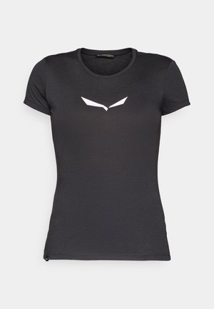Salewa SOLID TEE - Sports T-shirt - black out