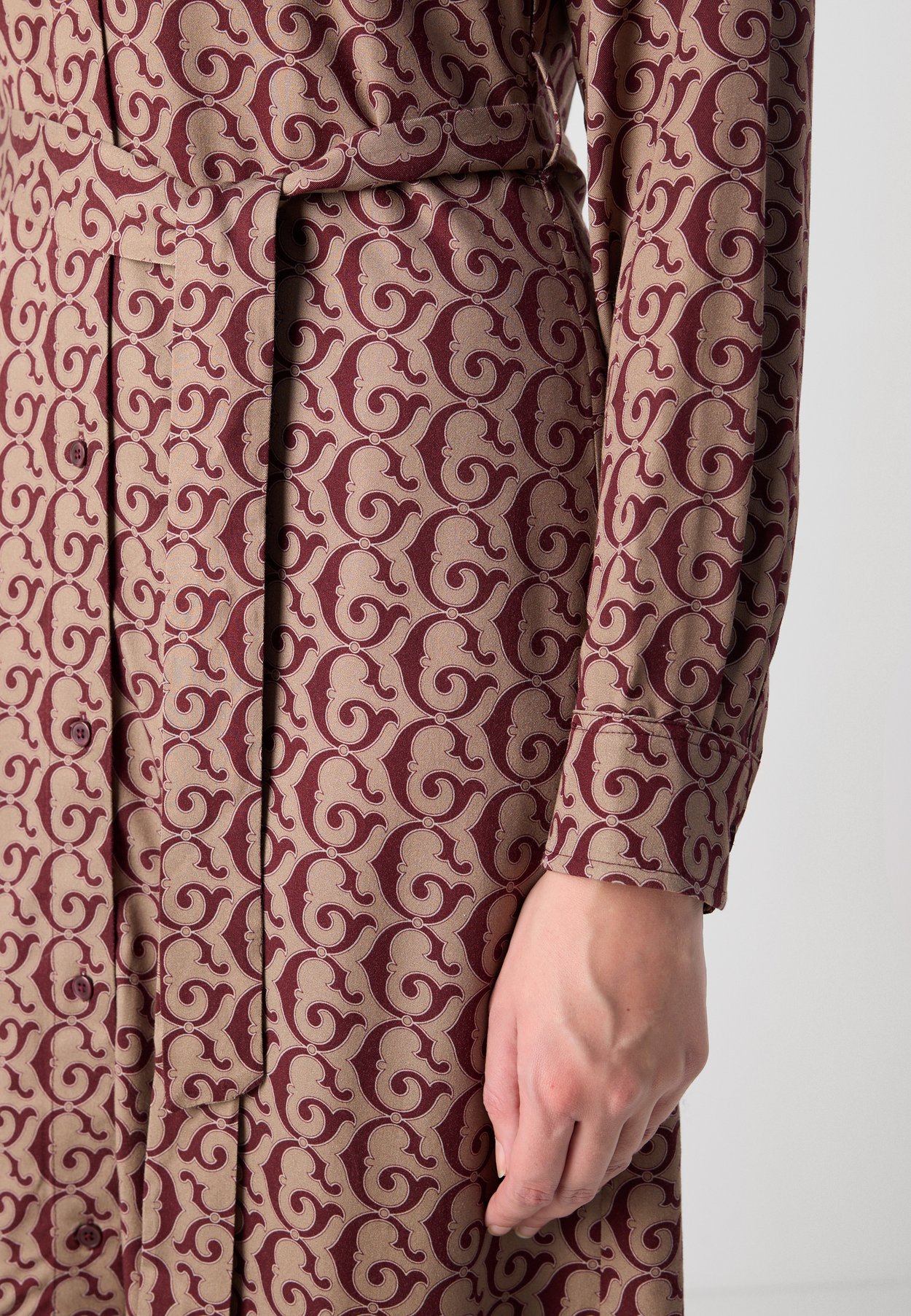 BELTED PRINT SHIRT DRESS