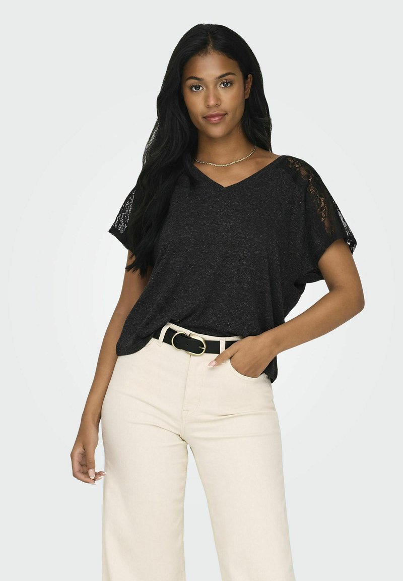 ONLY NORMAL GESCHNITTEN - Camiseta estampada - black