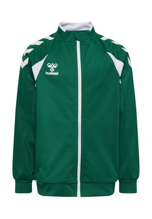 CORE 2 0 TRACK ZIP - Trainingsjacke - evergreen white