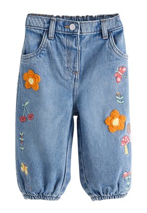 Next REGULAR FIT - EMBROIDERED BARREL JEANS . - Džínsy voľného strihu - mushroom  floral