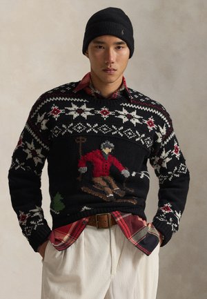 WOOL SKIER-GRAPHIC SWEATER - Pulóver - black