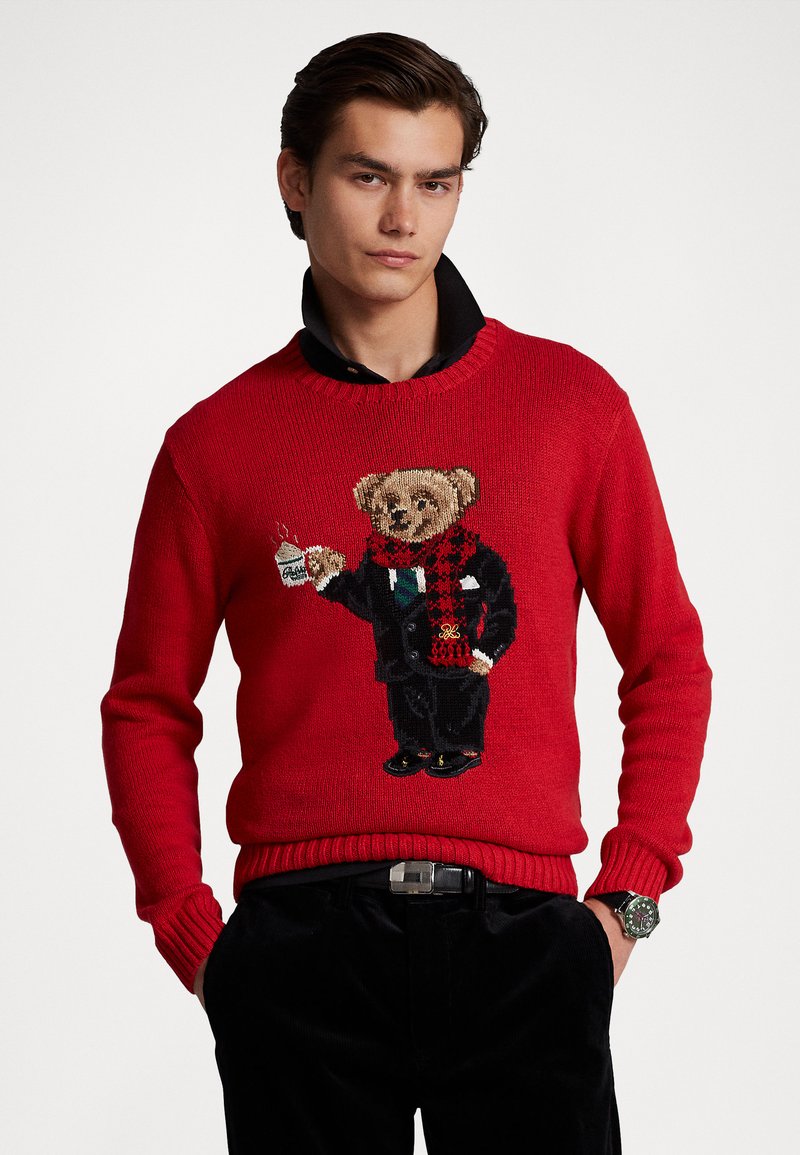 Polo Ralph Lauren BEAR LONG SLEEVE - Striktrøjer - red/rød - Zalando.dk