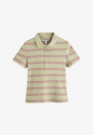 Next, REGULAR FIT - FITTED SHORT SLEEVE POLO TOP . - Polo - green stripe