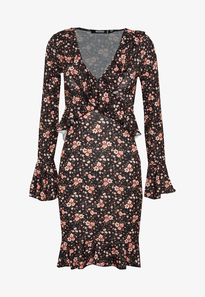 Robe Moulante Noire À Sequins Et Ourlet Volanté En Tulle | Robes | PLT FR Robe Moulante Noire À Sequins Et Ourlet Volanté En Tulle | Robes | PLT FR