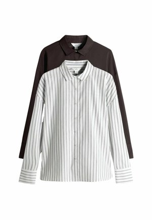3 PACK - Skjortebluser - chocolate brown white