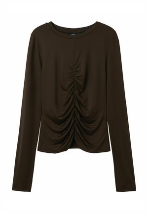 MIT GERAFFTES - Langærmet T-shirt - chocolate brown