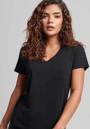 SLUB POCKET - T-shirt basic - black
