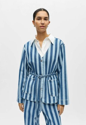 GESTREIFTE - Jeansjacke - light blue denim