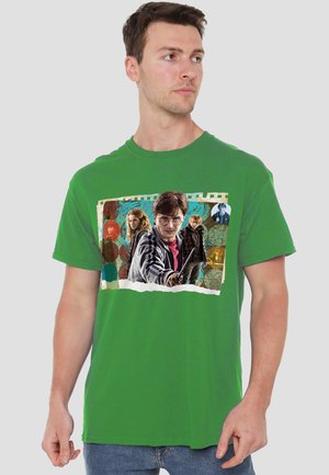 Warner Brothers, HARRY POTTER HARRY, HERMOINE, AND RON PHOTO COLLAGE - Print T-shirt - dark green