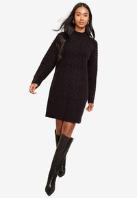 HONEYCOMB DETAIL - Obleka/pulover - black