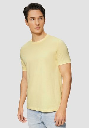 MIT CREW NECK UND LOGO - T-shirt basic - hellgelb