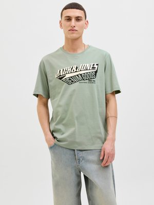 Jack & Jones JJELOGO TEE O-NECK - T-shirt print - iceberg green
