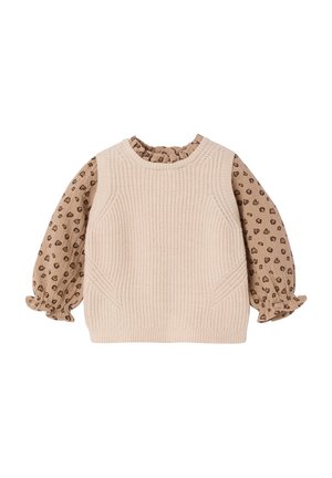 Vertbaudet, VERTBAUDET BABY PULLOVER MIT 2-IN-1-EFFEKT - Jumper - wollweiß