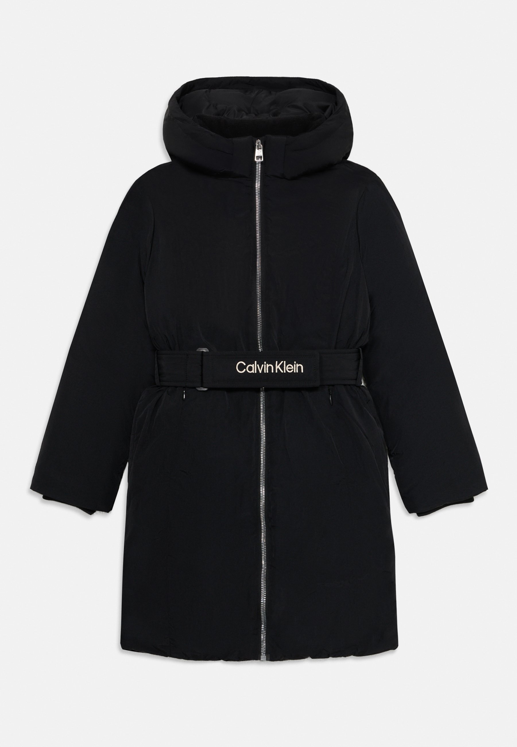 Calvin Klein Jeans CLASSIC BELTED COAT Zimní kabát black/černá