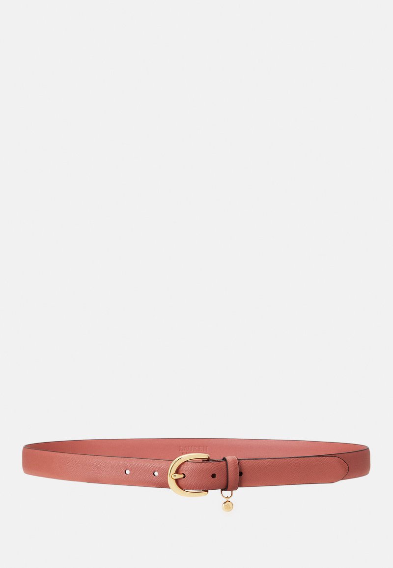 Lauren Ralph Lauren CHARM CROSSHATCH LEATHER BELT - Vöö - pink mahogany