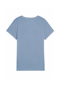 Lichtblauw t-shirt met korte mouwen en een ronde halslijn, gemaakt van gladde katoenstof, met een relaxte pasvorm en een nette zoom.
