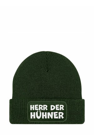 MIT PATCH IT SPRUCH HERR DER - Beanie - hühner oliv