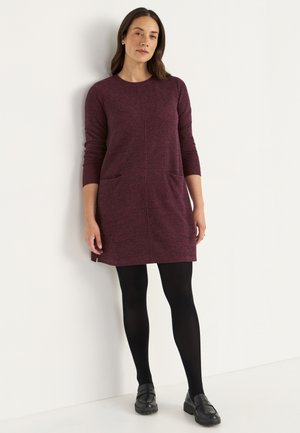 Striktrøje - wine-red melange