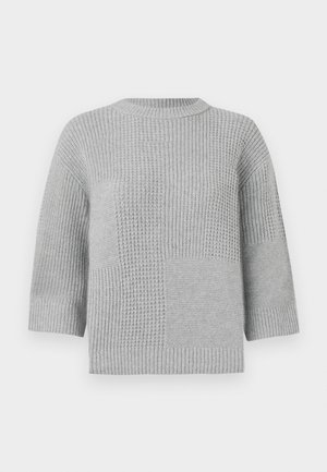 TOM TAILOR STRUCTURE MIX PULLOVER - Striktrøje - medium silver grey
