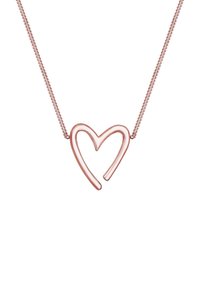 Rose gold halskæde med en hjerteformet vedhæng, der har et glat, minimalistisk design på en delikat kæde.