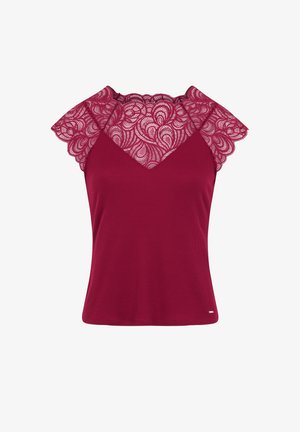 Morgan, MORGAN MORGAN LACE TANK TOP WITH ROUND NECK - Camicetta - bordeaux