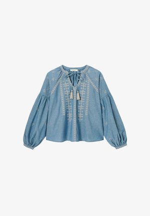 Promod, BRODÉE POINT DE CROIX - Blouse - bleu