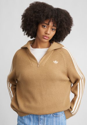FUNNEL NECK - Camisola - cardboard/off white