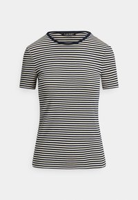 STRIPED STRETCH COTTON CREWNECK TEE - T-Shirt print - lauren navy/mascarpone cream