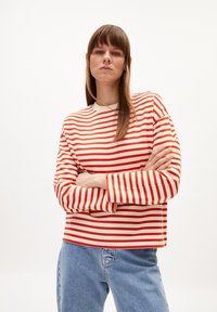 ARMEDANGELS FRANKA STRIPE - Longsleeve - emergency red undyed