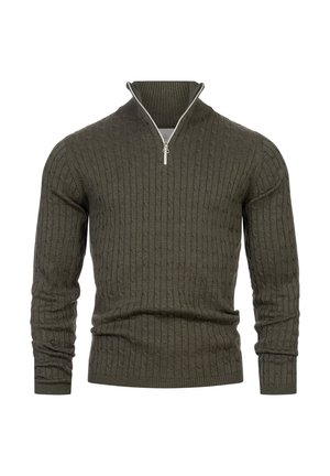Kronstadt CABLE HALF-ZIP - Jersey de punto - army mix