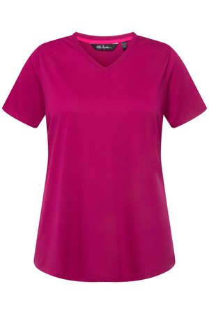 Ulla Popken, FUNKTIONS ANTIBAKTERIELL V-AUSSCHNITT HALBARM - T-Shirt basic - pink