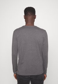 Grijs shirt met lange mouwen van katoen met een ronde hals, voorzien van een gladde textuur en een rechte snit. De achterkant geeft een volledig zicht.