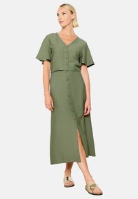 LolaLiza WITH BUTTONS - sukňa v tvare A - khaki med
