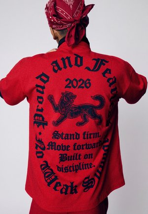 Bershka, SHORT SLEEVE - PRINT T-SHIRT - Print T-shirt - red