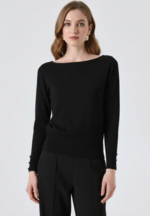 CON SCOLLO A BARCHETTA - Jumper - black