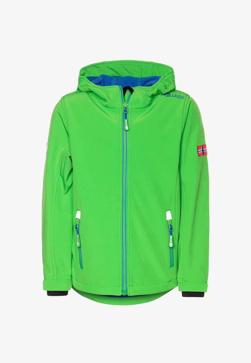TROLLKIDS TROLLFJORD UNISEX - Mīksta auduma jaka - bright green/med blue