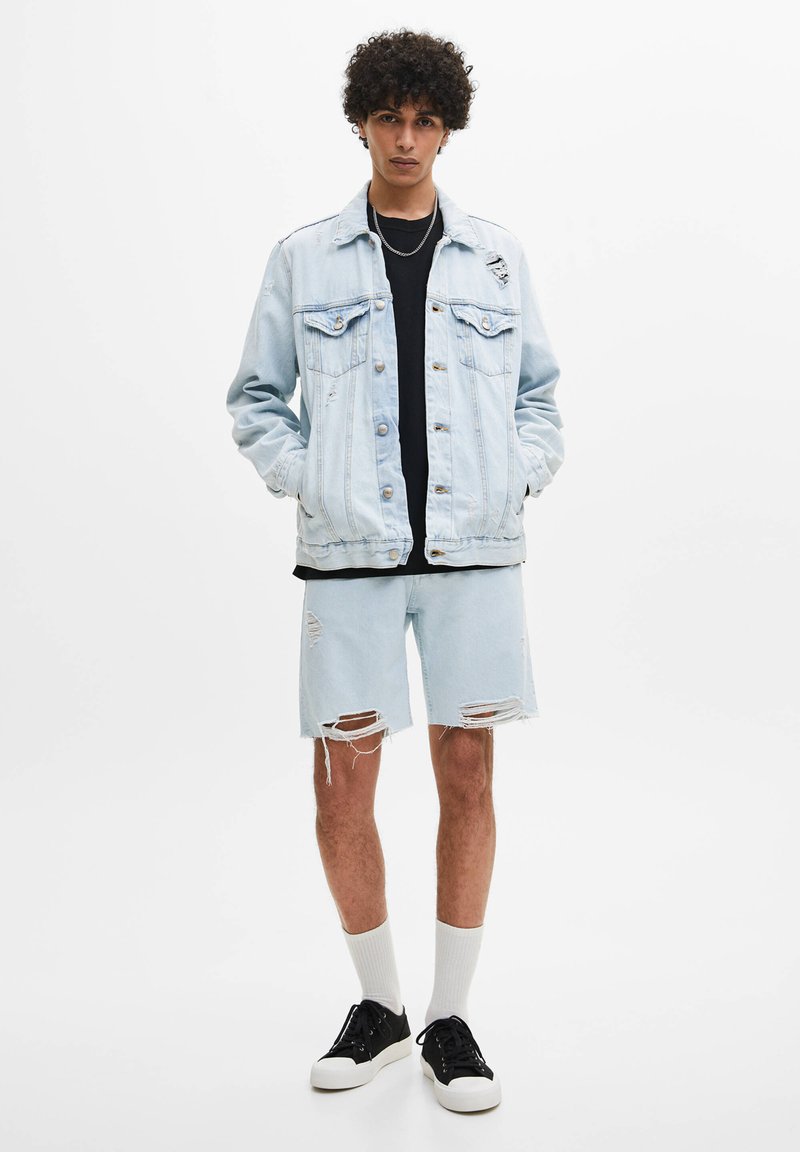 PULL&BEAR Denim shorts - stone blue denim 