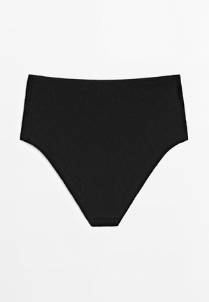 Massimo Dutti, TEXTURED HIGH-WAIST BIKINI BRIEFS - Bas de bikini - black