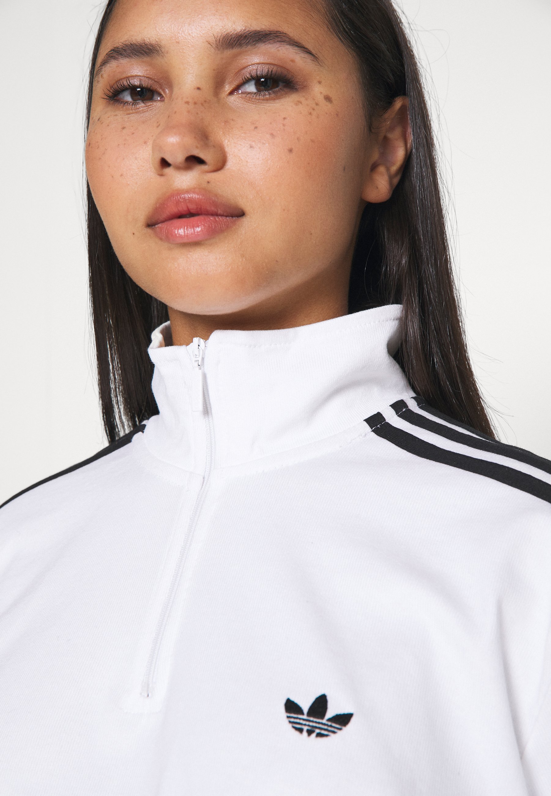adidas Originals CROPPED HALFZIP - Sudadera - white/blanco - Zalando.es
