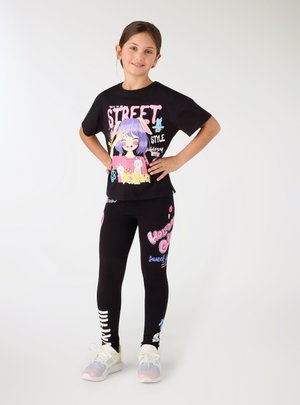 Terranova CON STAMPA GRAFFITI - Leggings - nero