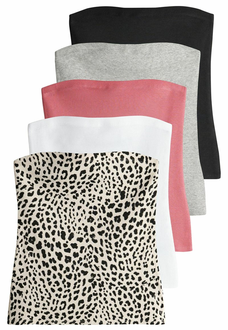 THE SET REGULAR FIT - 5 PACK - Tops - pink black grey marl white animal print