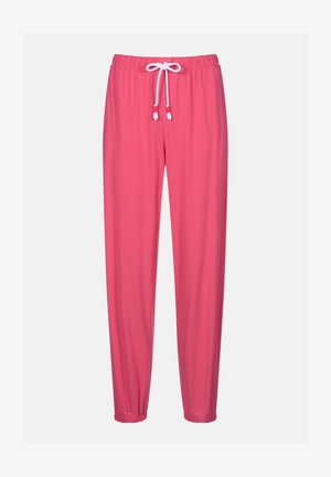 Roze sweatpants met een verstelbare tailleband, gemaakt van zachte stof. Heeft elastische boorden bij de enkels voor een slanke pasvorm.