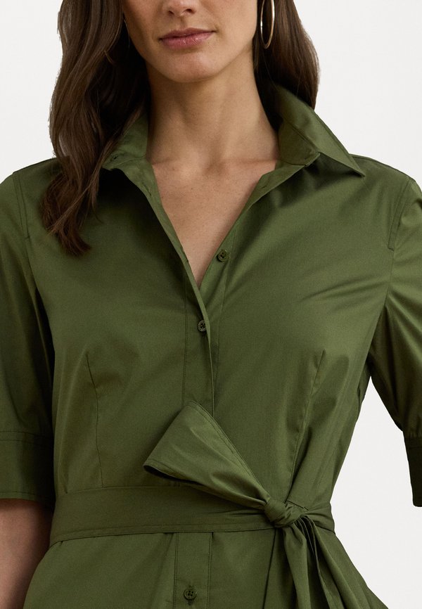 Belted Cotton Blend Shirtdress - Shirt dress - olive grove2