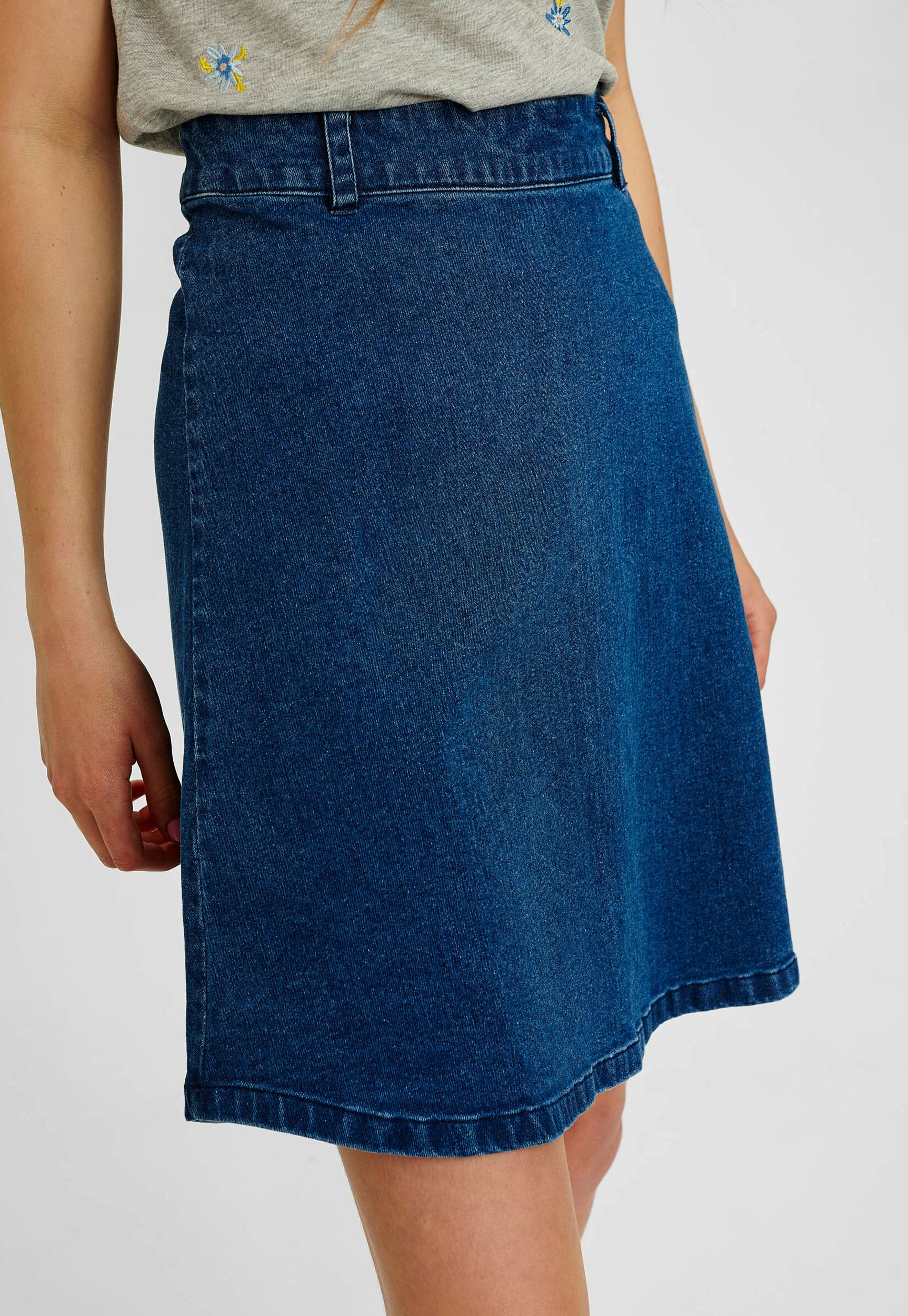 Nümph NUTEKLA - Trapecinis sijonas - medium blue denim/mėlynų džinsų -  Zalando.lt