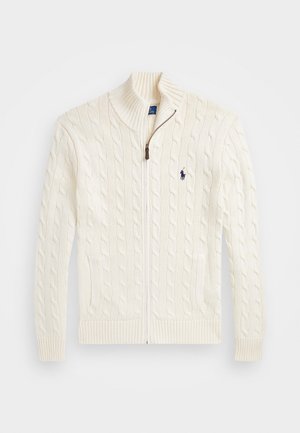 CABLE-KNIT COTTON FULL-ZIP JUMPER - Cardigan - andover cream