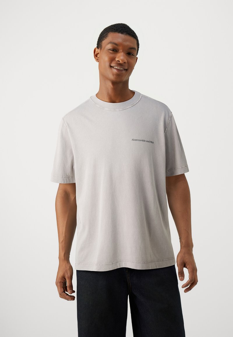 Abercrombie & Fitch VINTAGE BLANK LOGO - T-shirt med print - flint gray acid wash