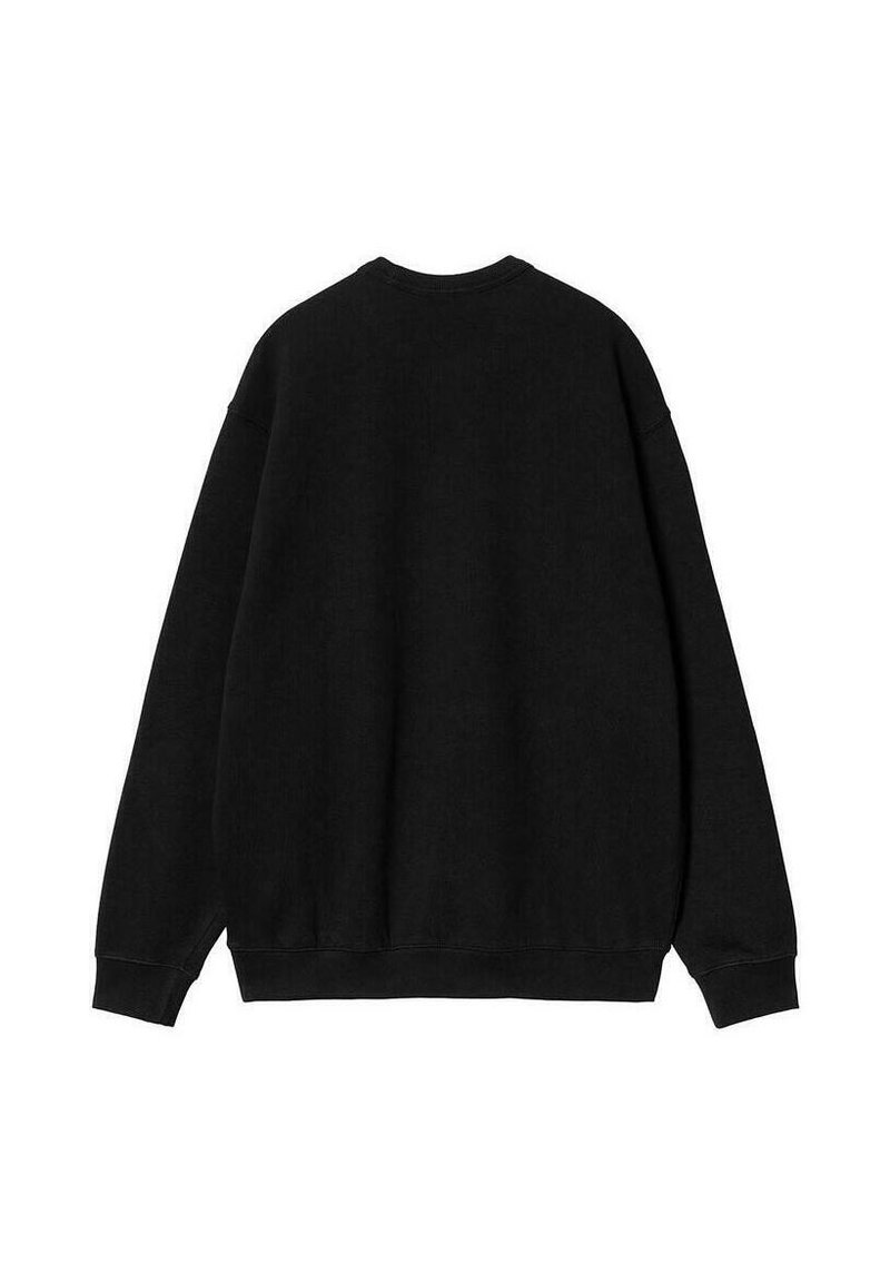 Schwarzer Sweatshirt mit entspannter Passform, langen Ärmeln, rundem Halsausschnitt, weichem Material und ohne sichtbare Logos oder Muster.