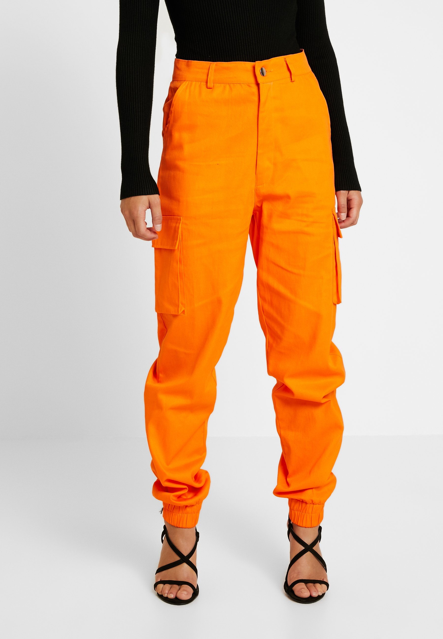 missguided orange cargo trousers
